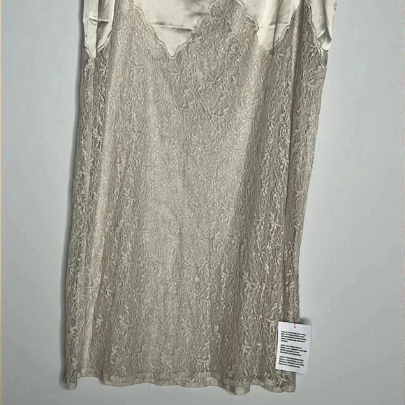 ASOS TopShop Women’s Cream Satin Silk Lace Mix  Maxi Skirt Size 10 - Picture 5 of 8